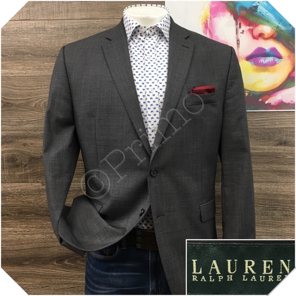 RALPH LAUREN Mens Wool Blazer Sport Coat Casual Jacket Size 44R‎ Classic  Suit